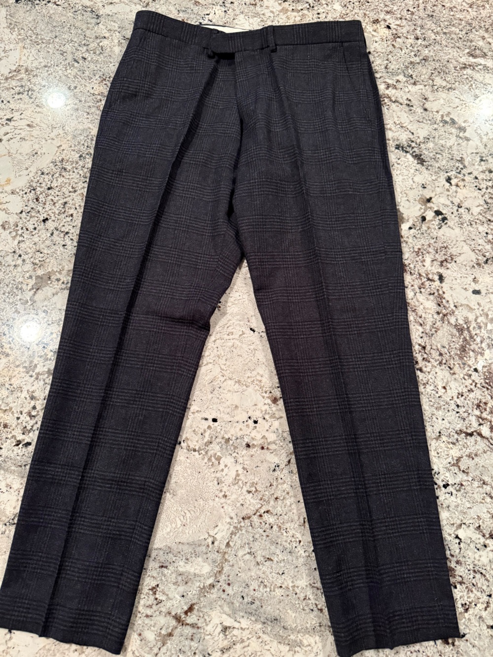 J. Crew Bowery Pants in Dark Navy with Subtle Brown Accent